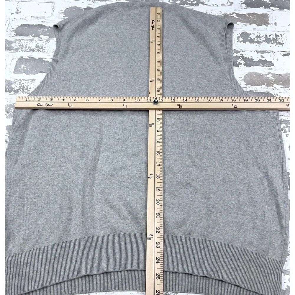 Polo Ralph Lauren Sweater Vest Men Large Gray Blue Pony Soft Pima Cotton Golf